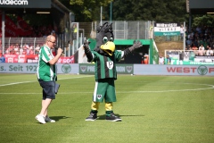 3. Spieltag: Preußen Münster - 1. FC Kaiserslautern 0:1. Maskottchen Fiffi.