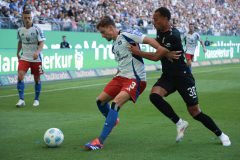 Moritz Heyer, Etienne Amenyido (Münster)
Hamburger SV - Preußen Münster 31.08.2024
Foto: S. Sanders