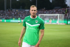 DFB-Pokal: Preußen Münster - VfB Stuttgart 0:5. Simon Scherder - dabei, aber nicht dabei.